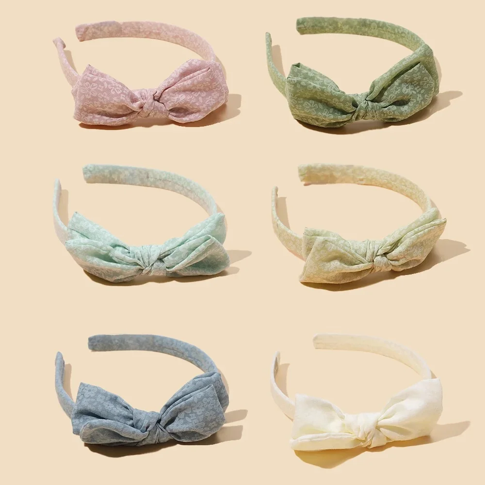 Akcesoria dla dzieci dla nowonarodzonych maluchów Baby Girl Boy Hairband obręcz do włosów wykwintne duża kokardka akcesoria do włosów z nadrukiem — zdjęcie 2