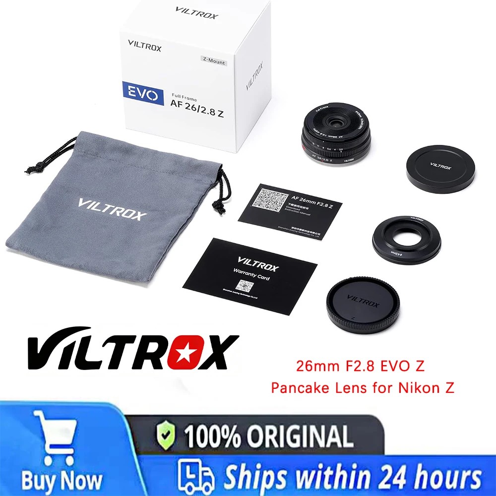 VILTROX AF 26mm F2.8 EVO Z Full Frame Pancake Lens FOR Nikon Z50 II Zfc Z7 II ZR Auto Focus Prime Lens