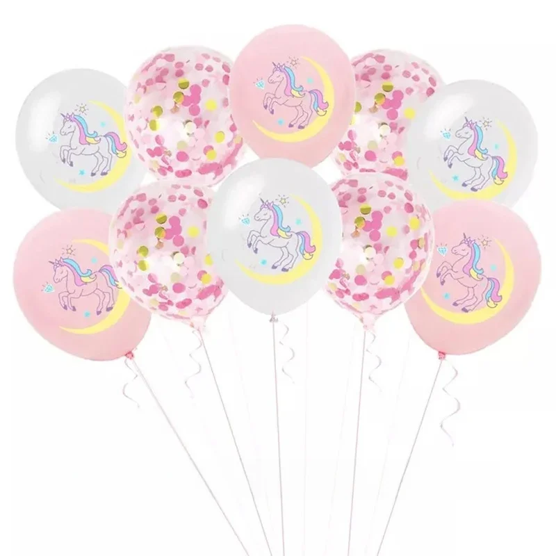 DANUYLI 10 sztuk/partia balony jednorożec artykuły dekoracyjne na imprezę różowy balon lateksowy pokaz kreskówkowy koń pływający globus urodziny — zdjęcie 2