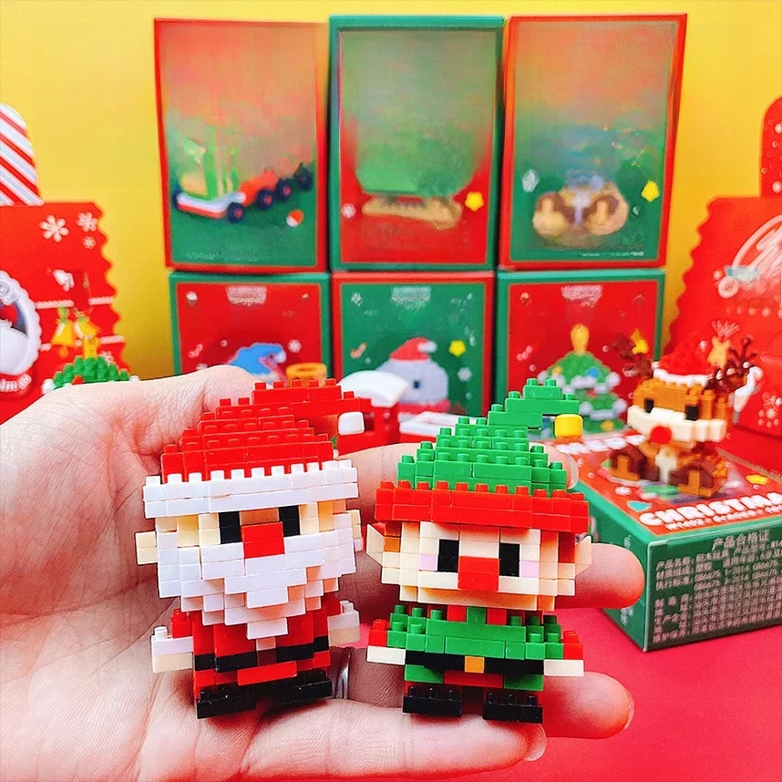 Kerstcadeaus Micro Bouwsteen Serie Kerstman Rendier Puzzel Assembleren Bakstenen Tafeldecoratie Speelgoed Kinderen - afbeelding 2
