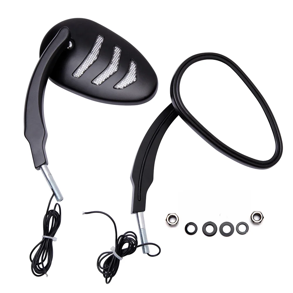 Motorcycle Chrome LED Achteruitkijkspiegels Met Richtingaanwijzers Voor Harley Davidson Road King Achteruitrijcamera Zijspiegel Licht Accessoires - afbeelding 2