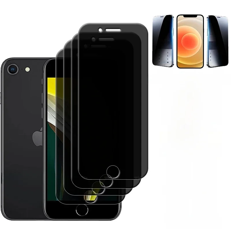 4 pièces pour iPhone SE 2022 verre iPhone SE 2022 2020 7 8 verre trempé 9H confidentialité Anti-espion couverture protecteur d'écran iPhone SE 2022