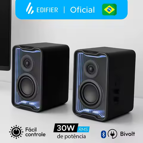 Caixa de Som Bluetooth 5.4, 30W RMS, Painel RGB em 3D, Bivolt - QR30 Edifier