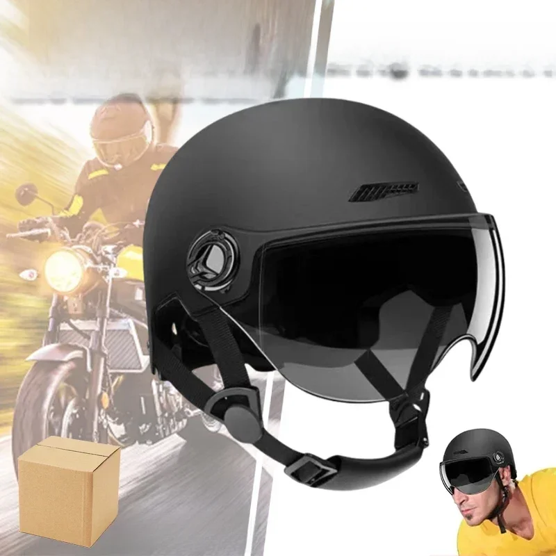 AliExpress Motorcycle Helmet Safe and Comfortable Adult Lightweight Safety Helmet with GogglesFor Motorcycle Electric Vehicle Mountain Bike