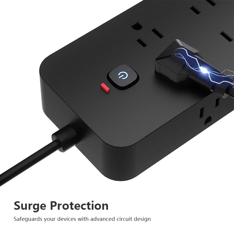 18-in-1 US Power Strip, Power Strip Surge Protector 13 AC Outlets 3 USB 1 Type-C Desktop Charging Station With Overload Protecti