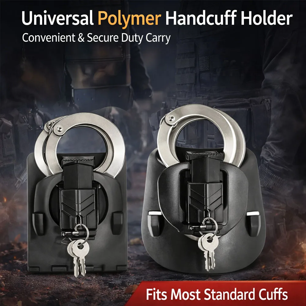 Tactical Top Handcuff Pouch Holster Shackles Cover Quick Release Belt Clip Loop Handcuff Holder Case for Hunting Accessories