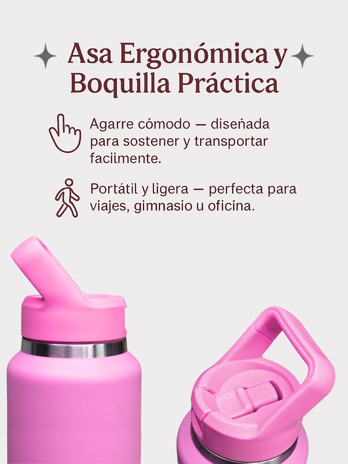 زجاجة Fab-4 الحرارية 1100 مل مصنوعة من 304 Sus جدار مزدوج من الفولاذ المقاوم للصدأ مع عزل مكنسة كهربائية، مقبض مريح، غطاء محكم ومضاد للانسكاب، فم واسع للثلج، تصميم حديث وقابل لإعادة الاستخدام، خالٍ من مادة Bpa #3