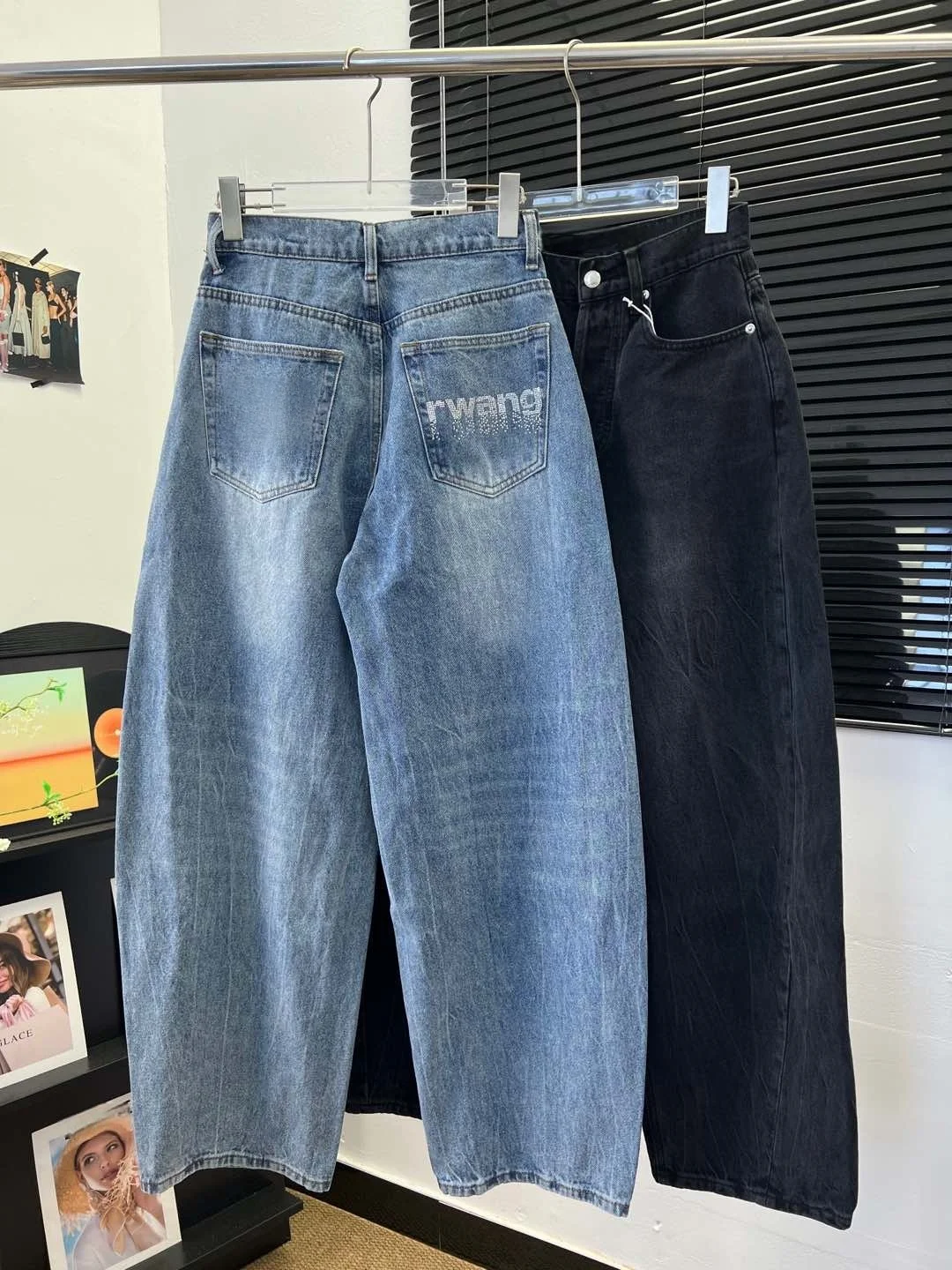 

Retro hot diamond process women's jeans washed jeans high-waisted elastic comfortable retro fashion 25 new style casual pants