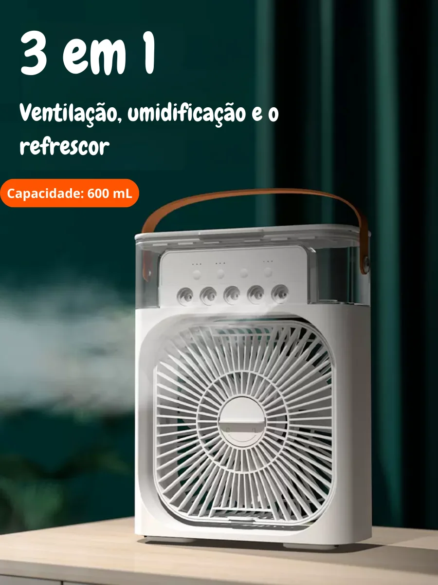 NOVO! 3 em 1 Climatizador Ventilador e Umidificador Refrigerador Usb 3 Modos com Spray Ultrassonico Silencioso