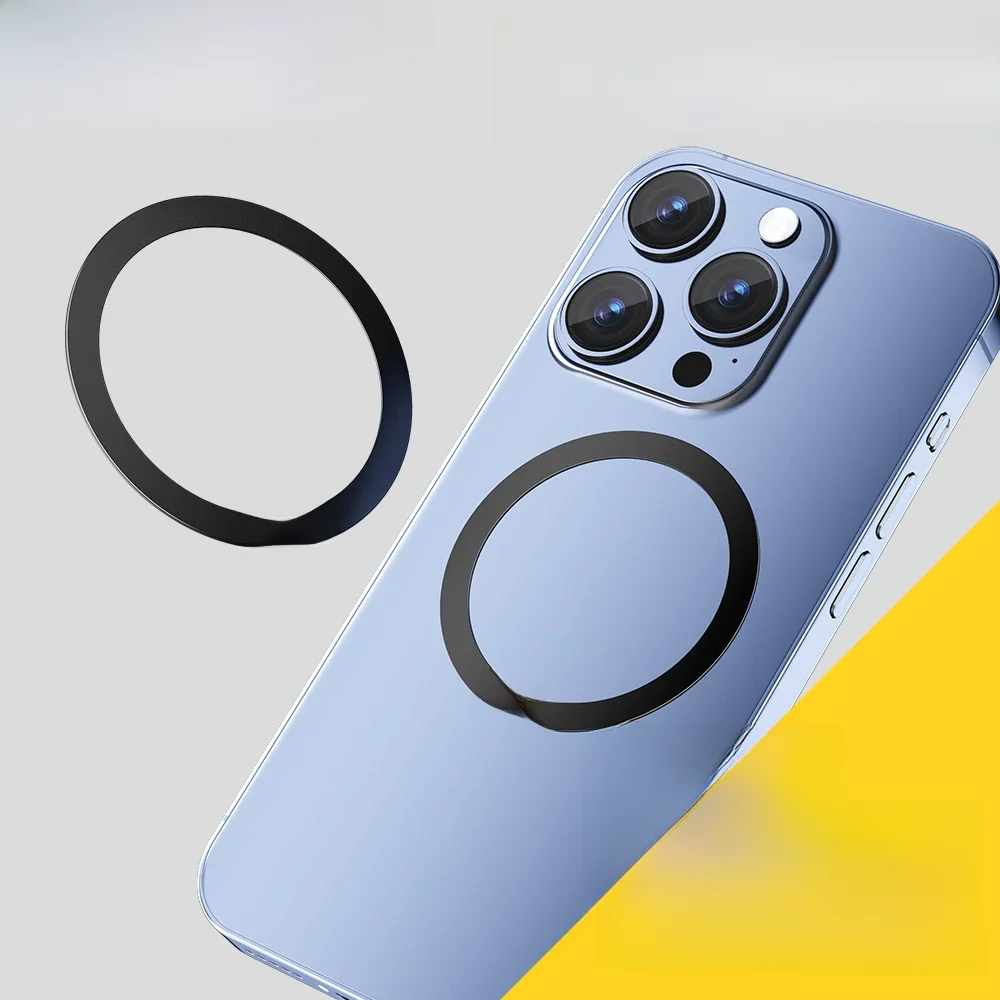 Essager 2 pièces anneau métallique magnétique pour Magsafe iPhone 15 14 13 12Pro téléphones Android plaque anneaux autocollants pour support de chargeur sans fil