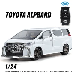 1:24 Toyota Alphard Luxury MPV Car Vehicle Model Alloy Toy Boy Fast Furious Diecast Metal Gift Sound Light Hot Wheels Collect