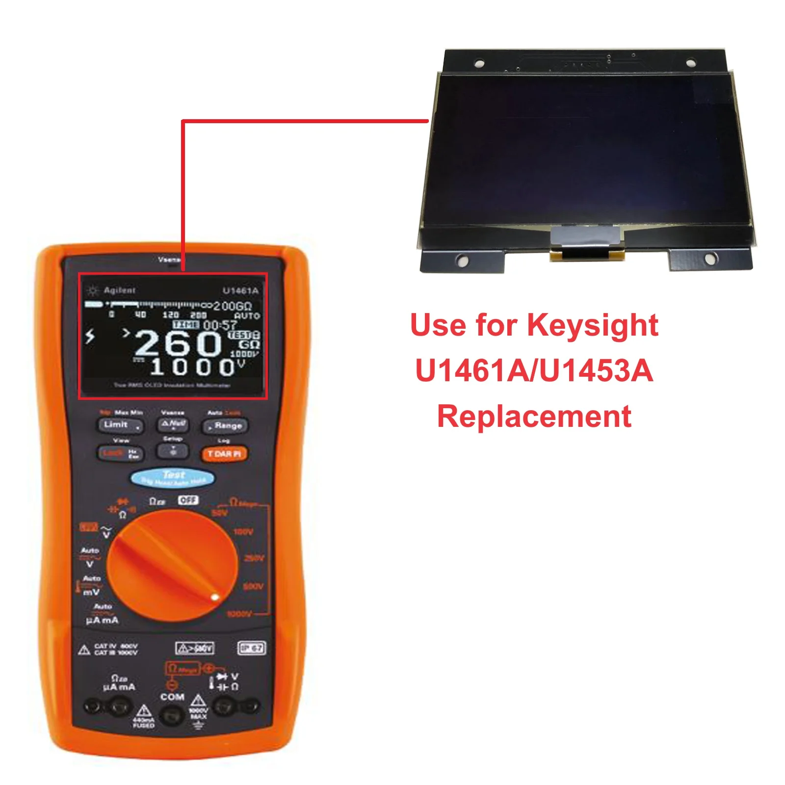 New Screen Oled Lcd Display for Agilent U1461A/U1453A Replacement/Repair