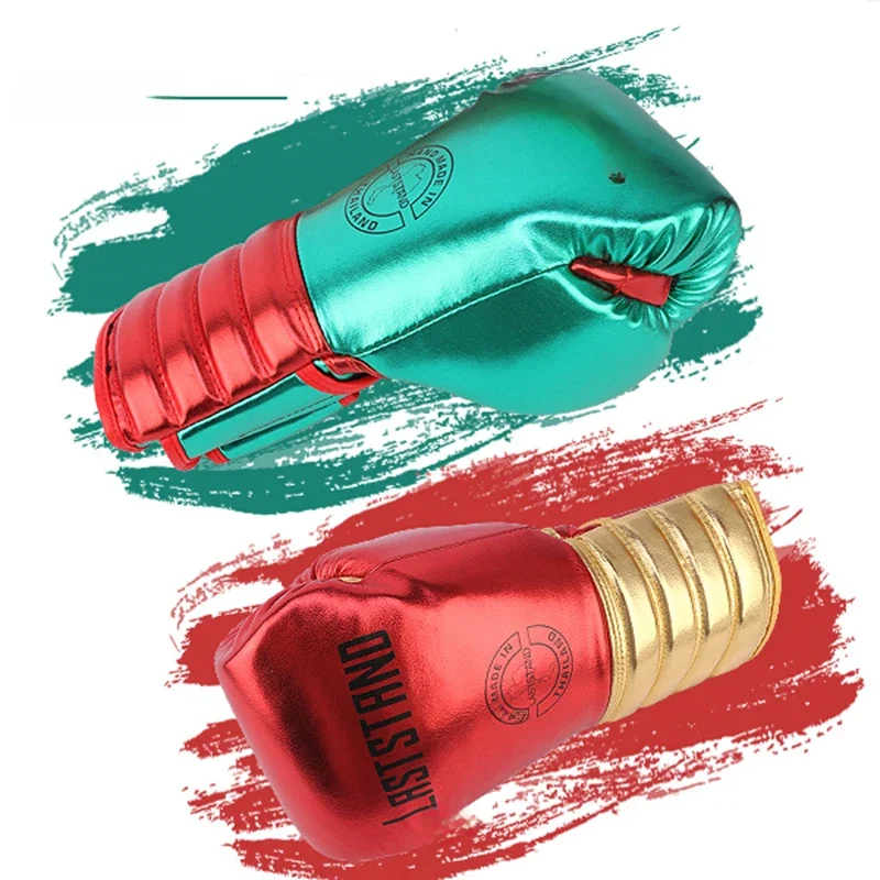 Wysokiej jakości rękawice bokserskie dla dorosłych dzieci kobiet/mężczyzn Skórzane rękawice MMA Muay Thai Boxe De Luva Mitts Sanda GYM Equipments 8 10 12 6 OZ Boks — zdjęcie 2