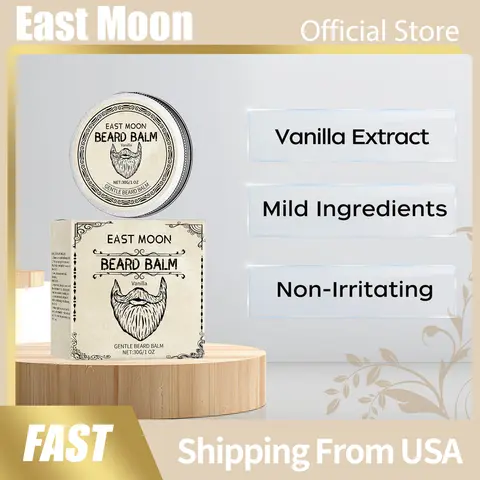 East Moon Beard Care Wax Soften Beard Offer Moisturize Keep Refreshing Shaping Natural Styling Vanilla Fragrance Moustache Balm