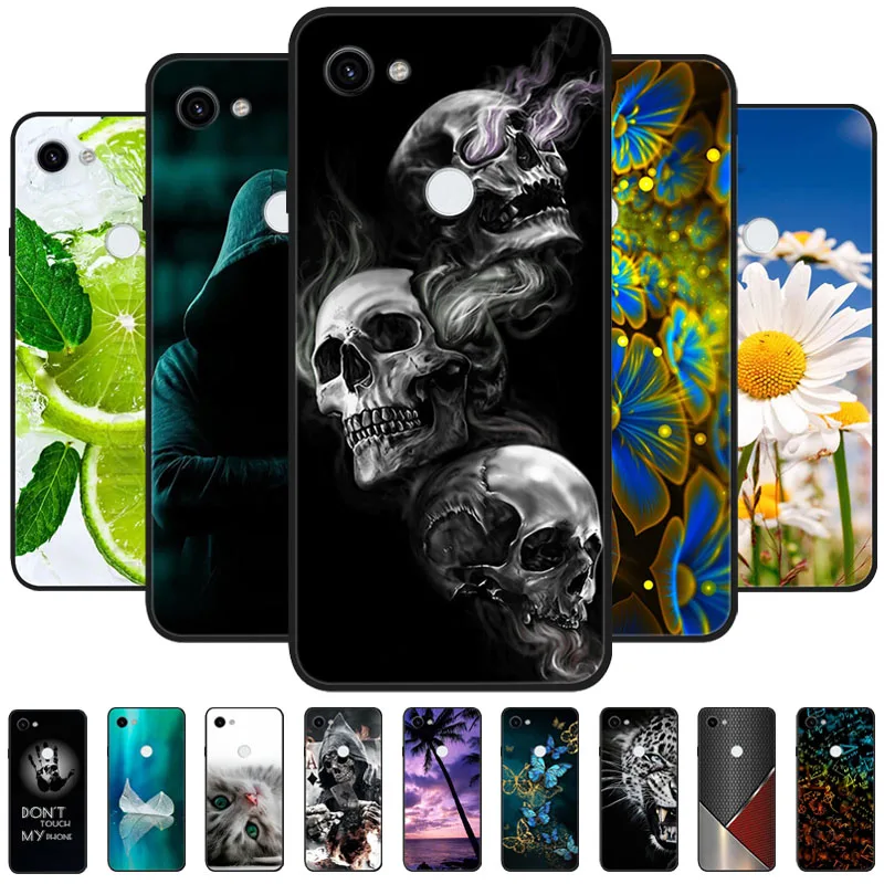 For Google Pixel 3a XL Case Black Silicone Bumper Wolf Lions Soft TPU Covers for Google Pixel 3 XL / 3A XL Funda Coque Shells