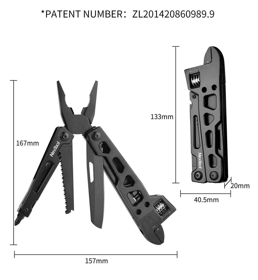 NexTool-Kit de herramientas de mano multiherramienta 9 en 1, cuchillo plegable, alicates, destornillador, sierra de madera, herramientas mecánicas,