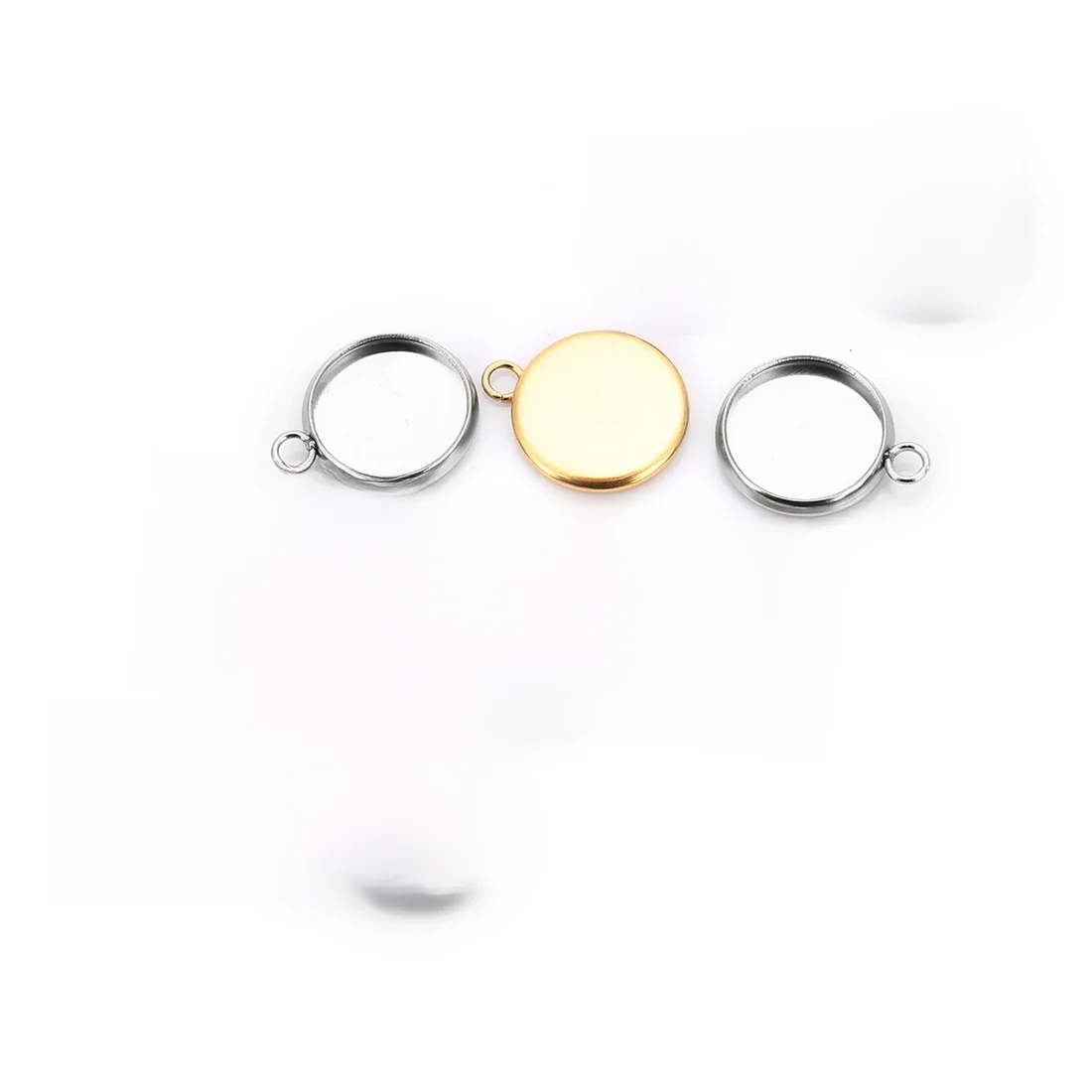 5 pièces de bases de cabochon rondes vierges en acier inoxydable, 6 8 10 12 14 16 18 20 25 30mm, pour la fabrication de bijoux DIY