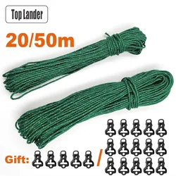 2.5mm Reflective Tent Rope High Strength 20m 25m 50m Multifunction Guyline Rope Camping Tent Tarp Accessory Clothesline Paracord