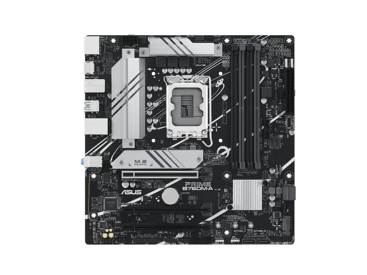 ASUS PRIME B760M-A Intel B760 LGA 1700 mATX motherboard, PCIe 4.0,DDR5, two M.2 slots, Realtek 2.5Gb Ethernet front USB 3.2 Gen