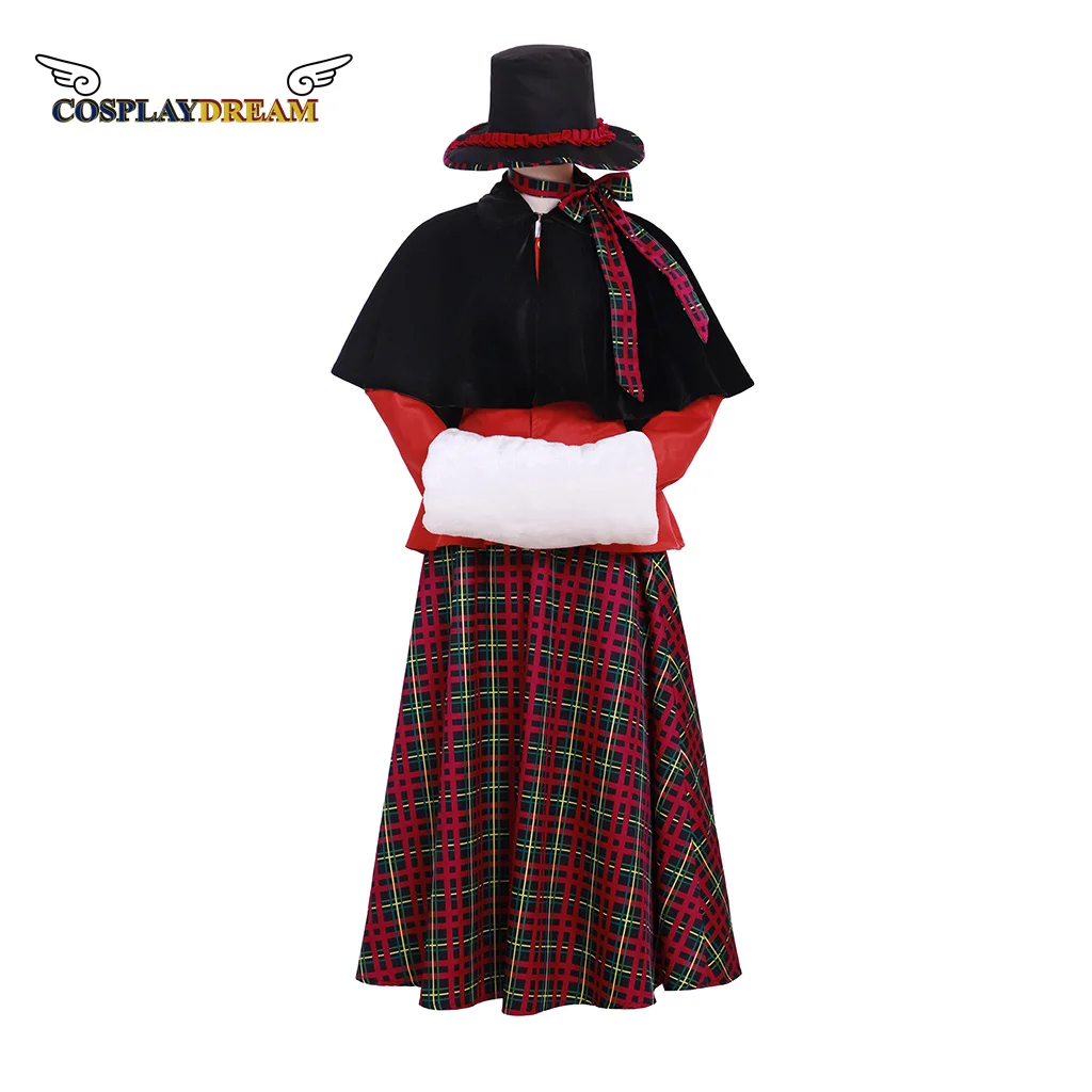 

Adult Classic Christmas Caroler Costume Dress Victorian Dickens Carol Cosplay Costume Custom Made