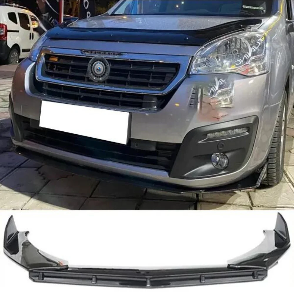 Brbs 3 Pcs Front Bumper Lip For Peugeot Partner 1997-2023 Body Kit Car Accessories Spoiler Diffuser Flap Sport Bumper Exterior