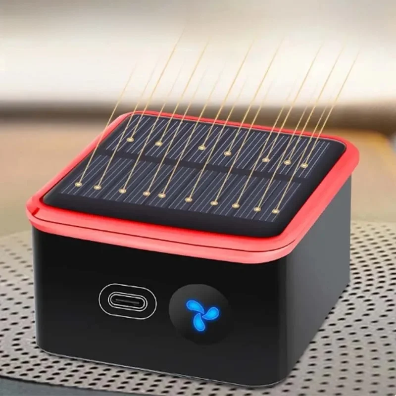 Solarny samochodowy oczyszczacz powietrza Usb Oczyszczacz tlenu Generator ozonu Oczyszczacz powietrza Filtr HEPA Usuwacz dymu Inteligentne gadżety Artykuły samochodowe — zdjęcie 2