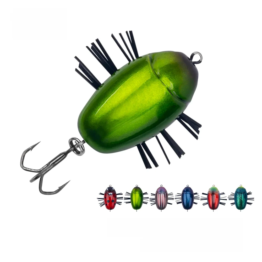 Kingdom Microbeetle – leurre artificiel pour la pêche aux insectes Topwater, hameçon triple 1.8g 3.3g, 14 # 12 # Appât anti-insectes Wobblers flottants Notobug