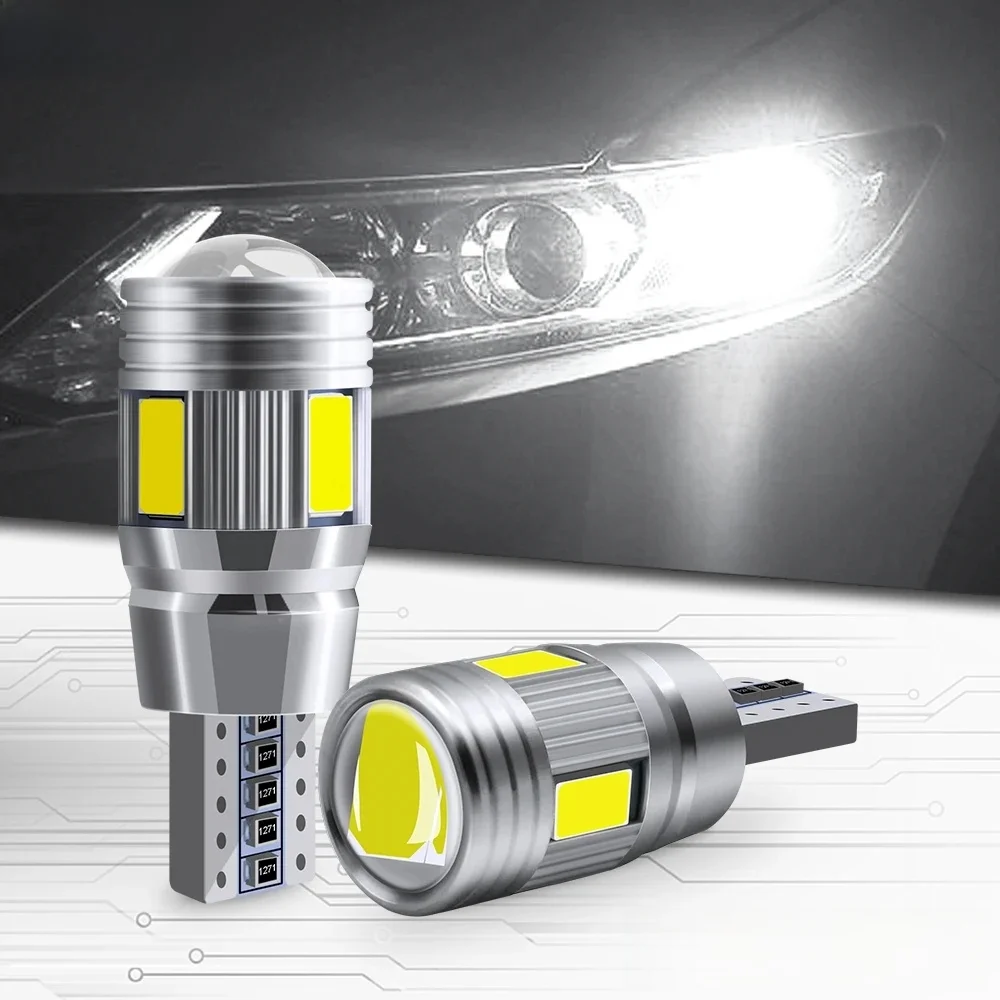 Xukey-Ampoules de signalisation de voiture blanche, lumière LED sans erreur, feu de stationnement, dégagement automatique, 501 K, HID, W5W, 168, 194, 6000, T10, 3W, 12V, 2 pièces