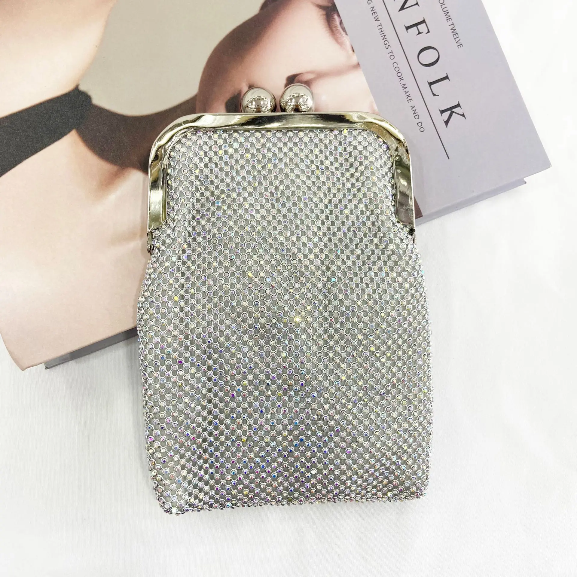 Fashion Rhinestones Evening Clutch Bag for Women Shiny Dinner Party Wedding Purses Handbag Designer Female Shoulder Crossbod Ba