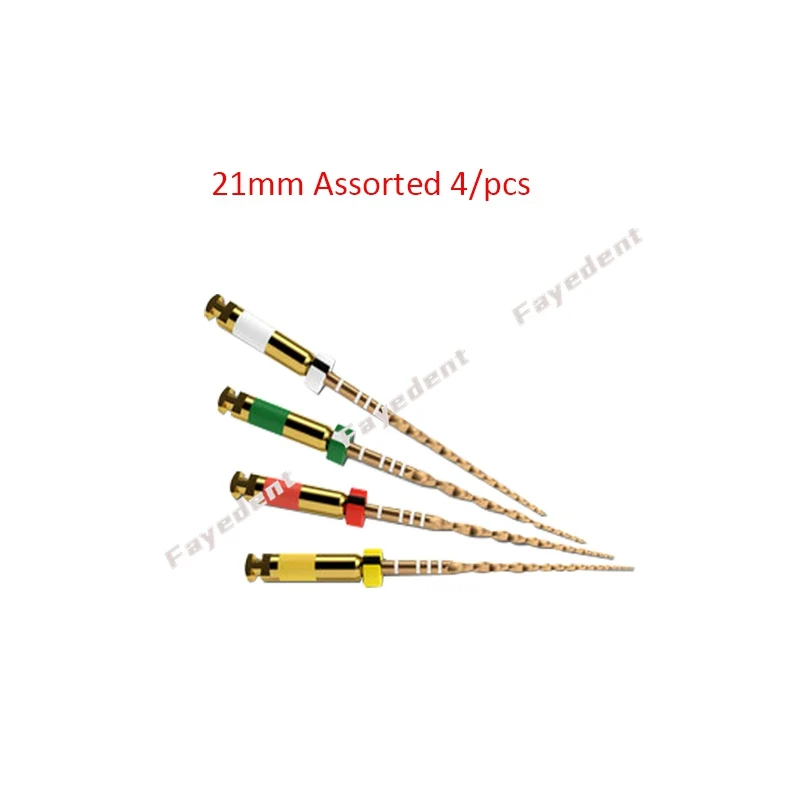 4pcs Dental Wave One Gold Rotary Files Engine Heat Activation Flexible Tool Dentist Instrument