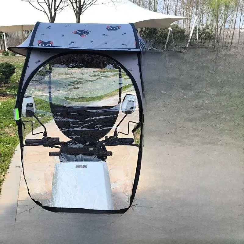 AliExpress NONE Electric Bike Canopy Thick Bike Shed Umbrella Motorcycle Sunshade New Battery Car Sun Protection Rain Proof Windshield