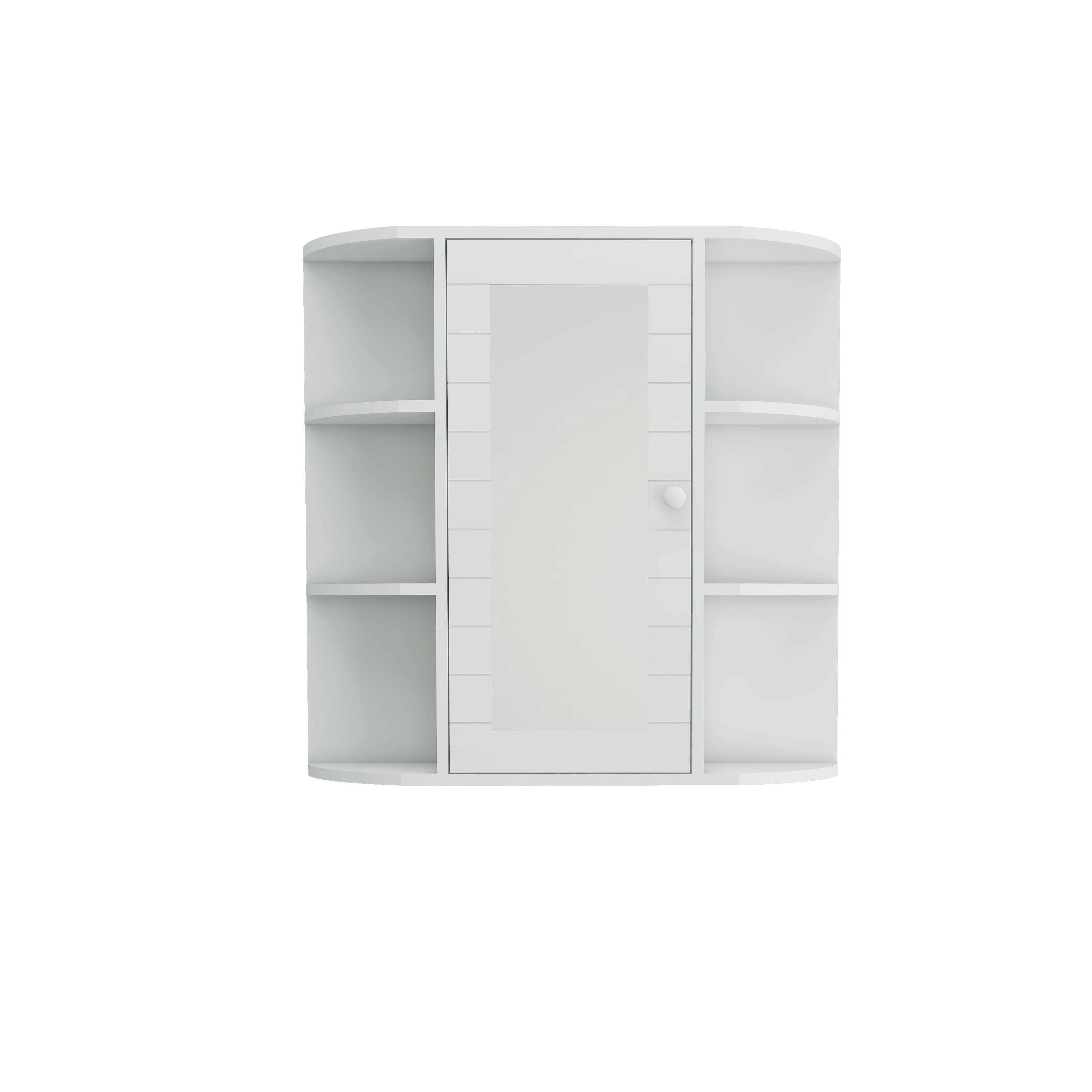 

Bathroom Medicine Cabinet with Mirror, Wall Mounted Bathroom, 6 Open Cabinet with Mirror DoorShelves,3 Adjustable Shelves for B