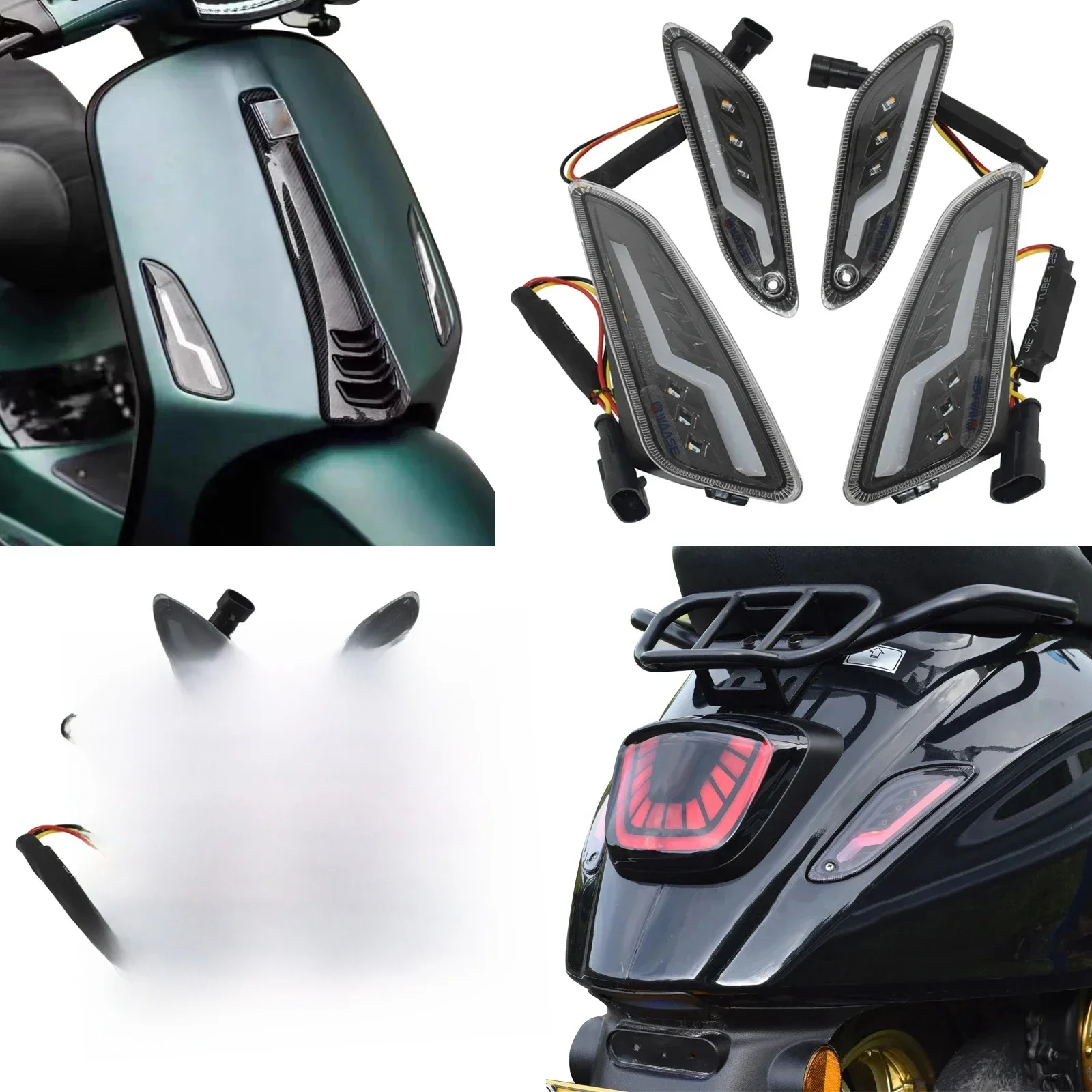 Waase Voor Vespa Sprint 50 125 150 2014-2020 2021 2022 2023 4 Stuks E-Mark Voor Achter Richtingaanwijzers Blinker Dagrijverlichting Led Licht - afbeelding 2