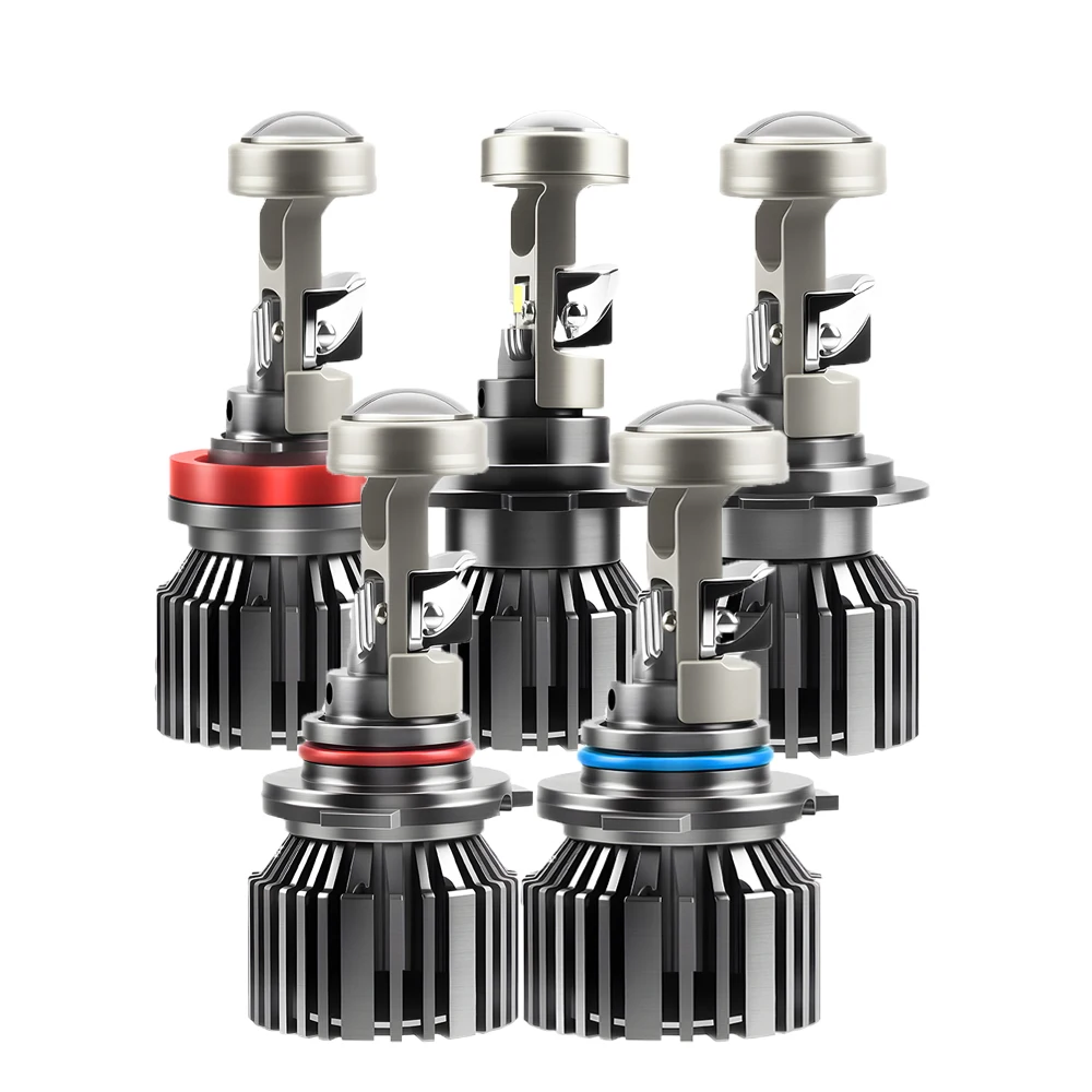 

9006 H4 H7 H11 9005 LED Headlight DRL 120W Turbo 12000LM With Projector Lens 6000K White External Drive 12V Canbus No Error