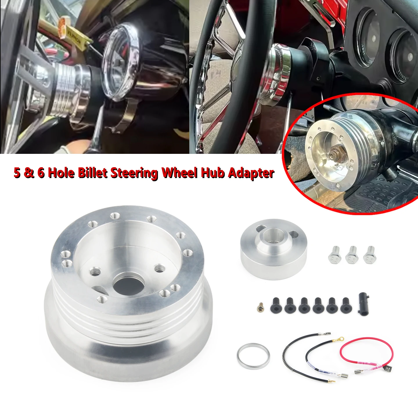 

Автомобильный адаптер ступицы рулевого колеса с 5 и 6 отверстиями для Chevrolet, полированный адаптер ступицы рулевого колеса автомобиля, аксессуары для модификации