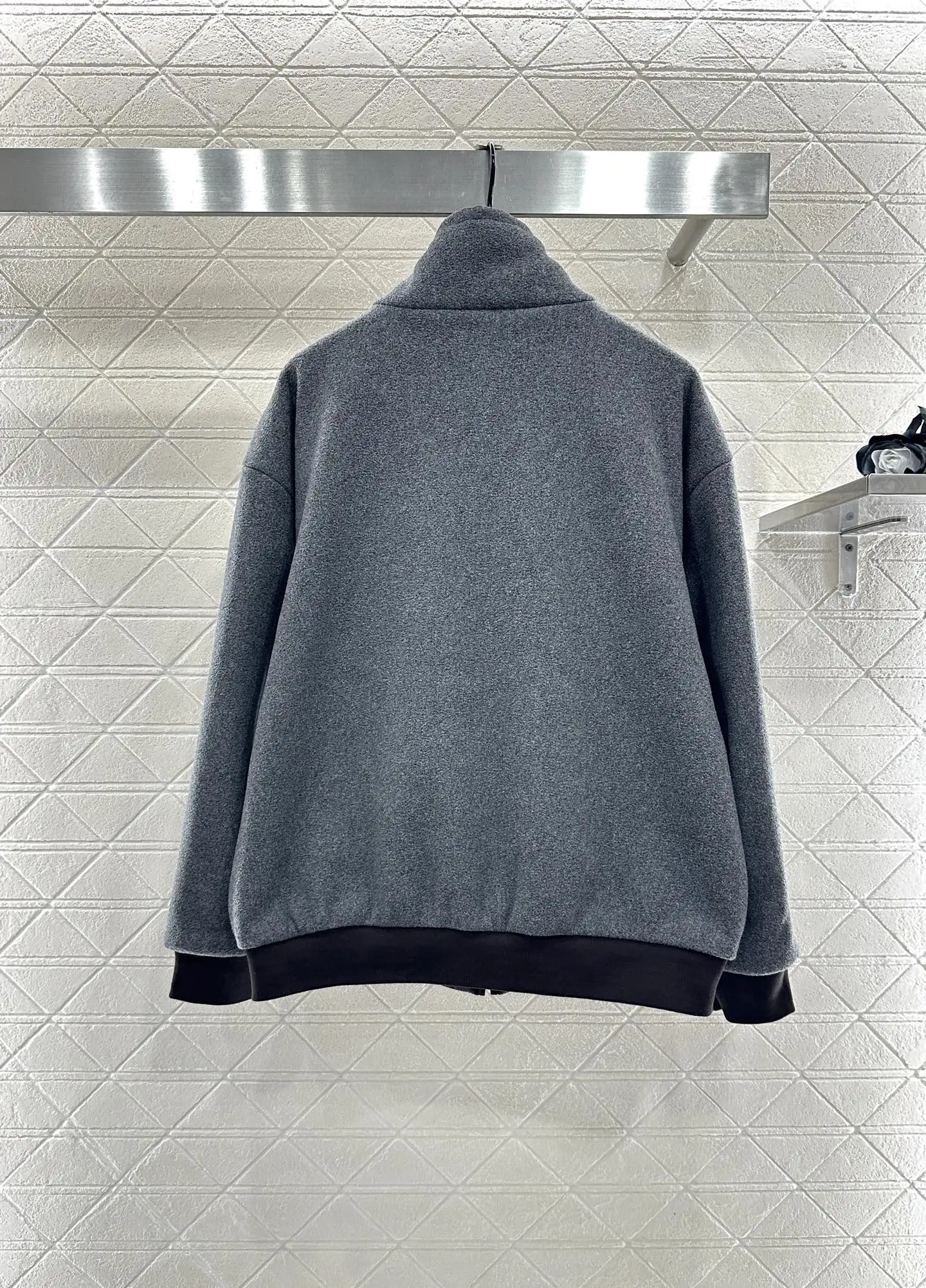 

25 Autumn/Winter New Women's Knitted Embroidered Jacket with High Collar, Casual Loose, Women's Warm and Thick Jacket