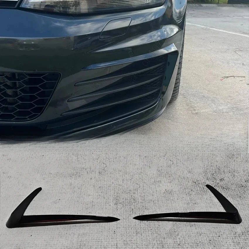 Czarny połysk do VW Golf MK7 GTI 2013-2017 ABS Przedni Zderzak Samochodowy Kratka Wlotu Powietrza Światła Przeciwmgielnych Ramka Rozdzielacz Spoiler Boczna Listwa Ozdobna Wlotu Powietrza — 2