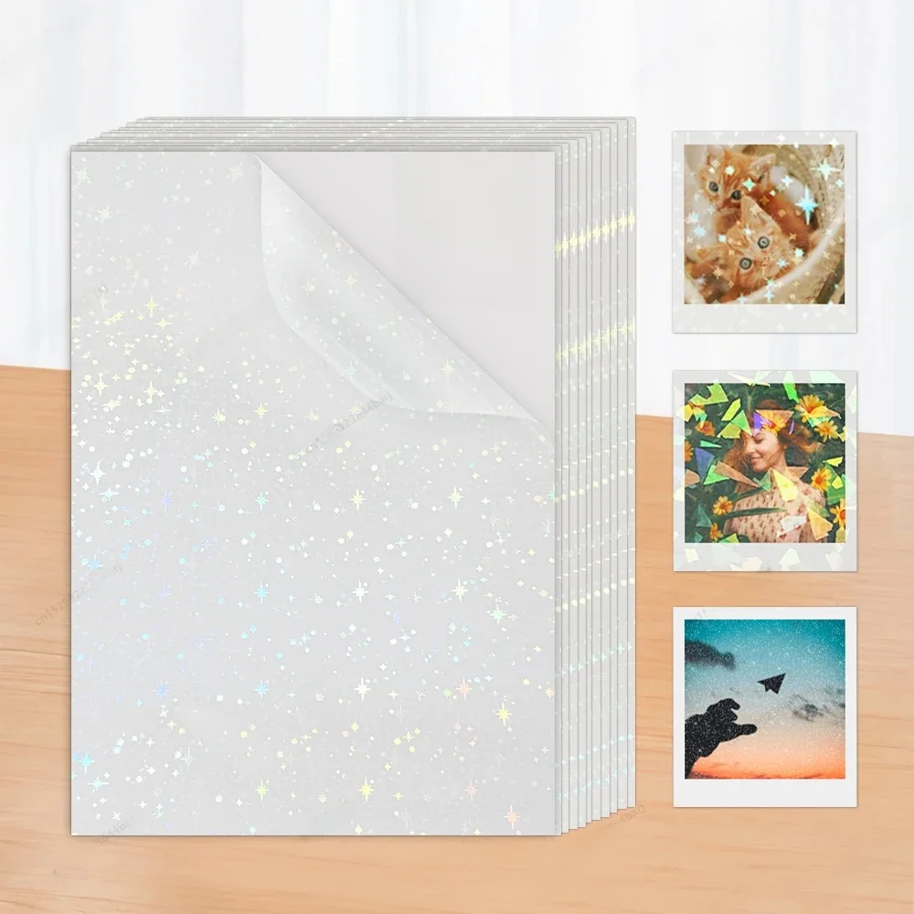 30/50 Arkuszy Folia do laminowania na zimno Samoprzylepna A4 Przezroczysta Holograficzna Folia do laminacji Wodoodporna Folia Naklejkowa — zdjęcie produktu 7
