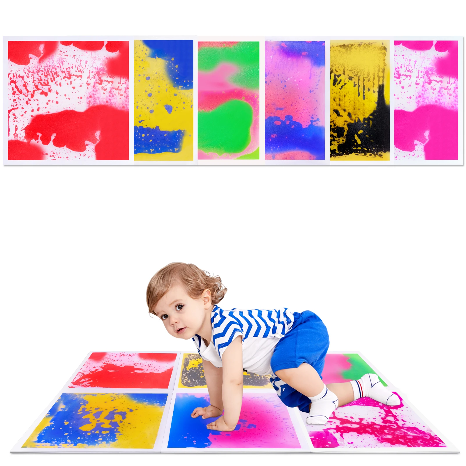 Paneles de suelo sensoriales para niños pequeños, centro de educación temprana, aprendizaje interactivo, Material EVA suave, seguridad para niños, 6 uds.