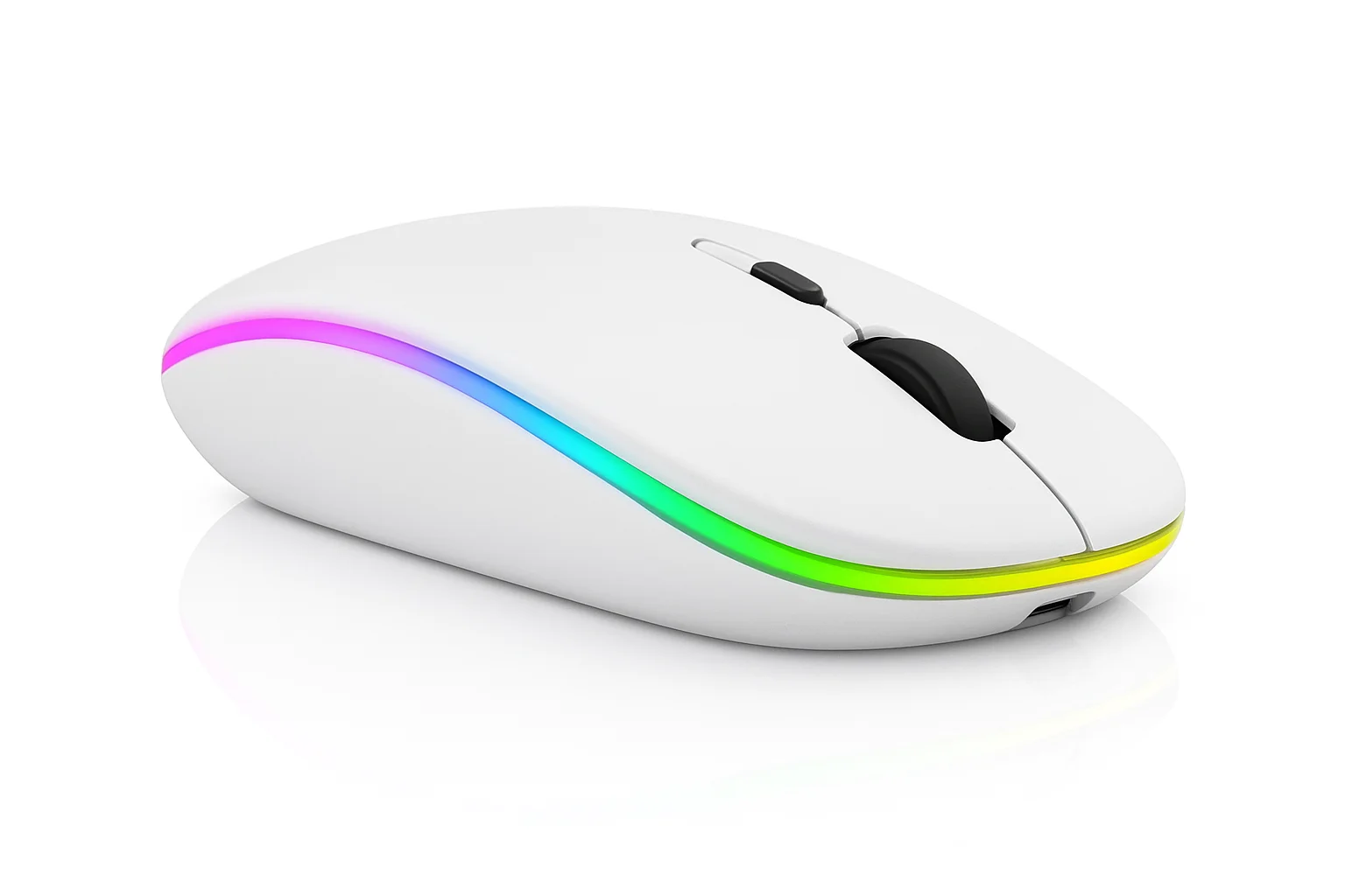 ماوس لاسلكي قابل لإعادة الشحن Led Rgb 2.4 جيجا هرتز سماعة لاسلكية تعمل بالبلوتوث Optico Ghz كمبيوتر محمول - رائع