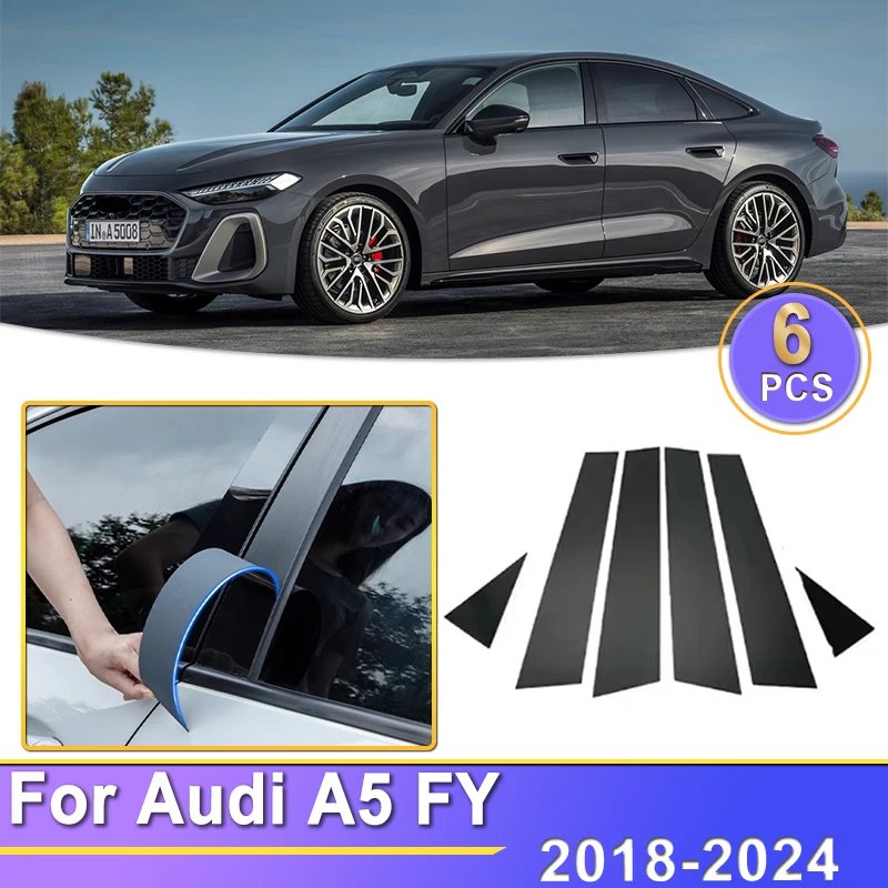 

Pillar Post Sticker For Audi A5 FY 2018 2019 2020 2021 2022 2023 2024 Car Door Window Center Middle Column B C Pillar Post Cover