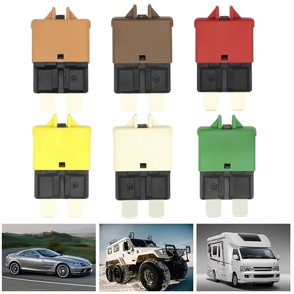 Fusible à lame de disjoncteur, 12V, 24V, réarmable, 5-30A, marine, camping-cars, Cristal automatique, disjoncteur thermique, voiture, boîte à fusibles à lame, 1,2 pièces