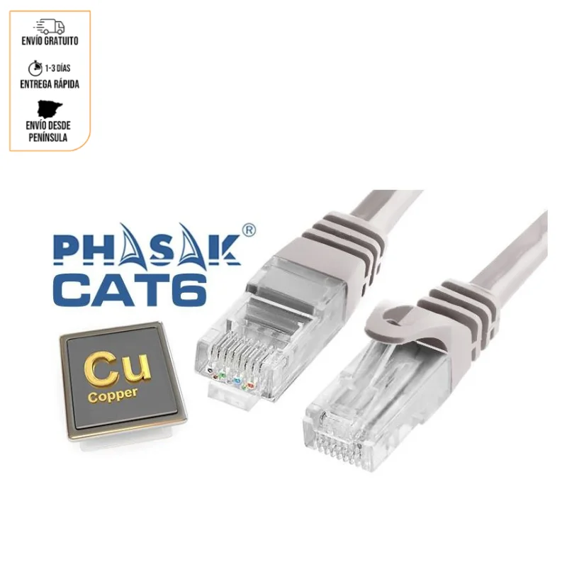 PHASAK PHK 1601 - 1 Meter Patch Cord, Cat6 Network Cable, UTP, 24AWG, Copper