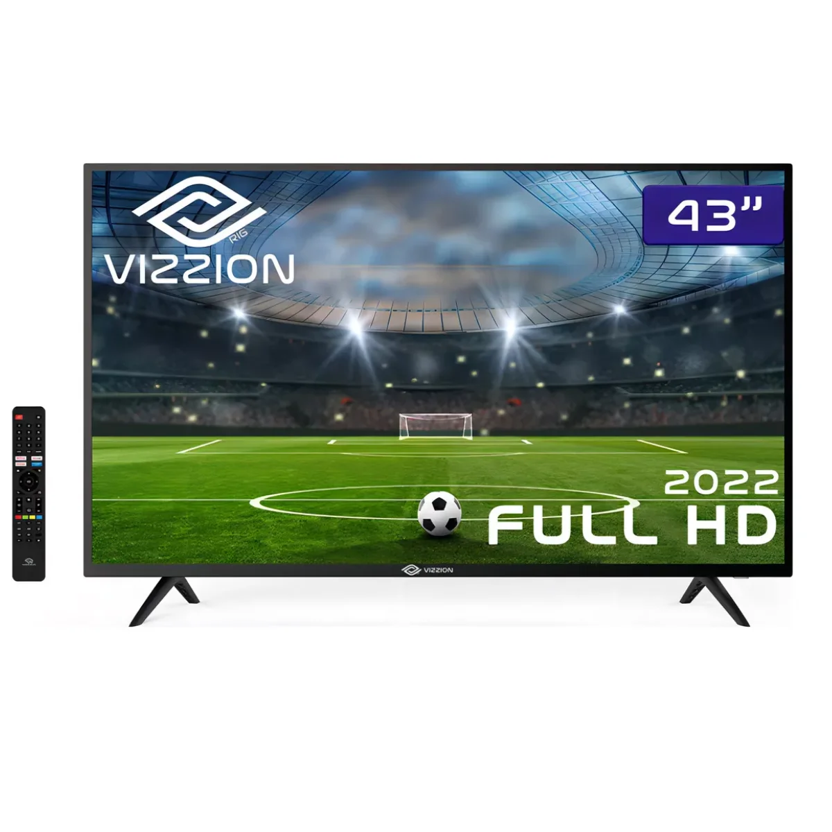 Smart TV 43” Full HD DLED Vizzion LE43DF20 - IPS Wi-Fi 2 HDMI 2 USB