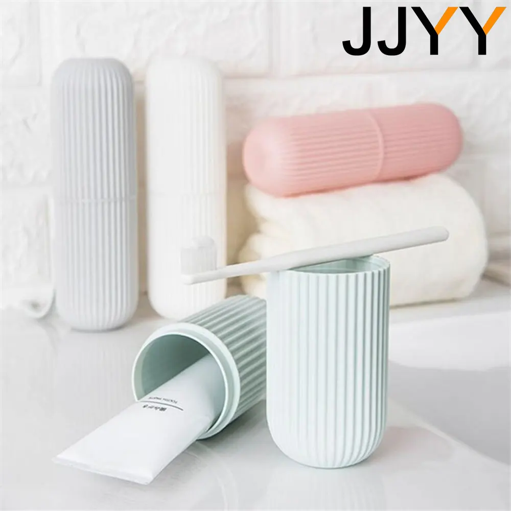 JJYY Travel Brushing Cups Simple Tooth Cylinder Toothpaste Cover Portable Travel Suit Couple Toothbrush Box Dental Storage Box