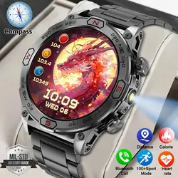 Montre intelligente militaire extérieure pour homme, boussole AI, voix, appel Bluetooth, suivi de la condition physique, montre intelligente pour Xiaomi, Android, IOS, 2024 