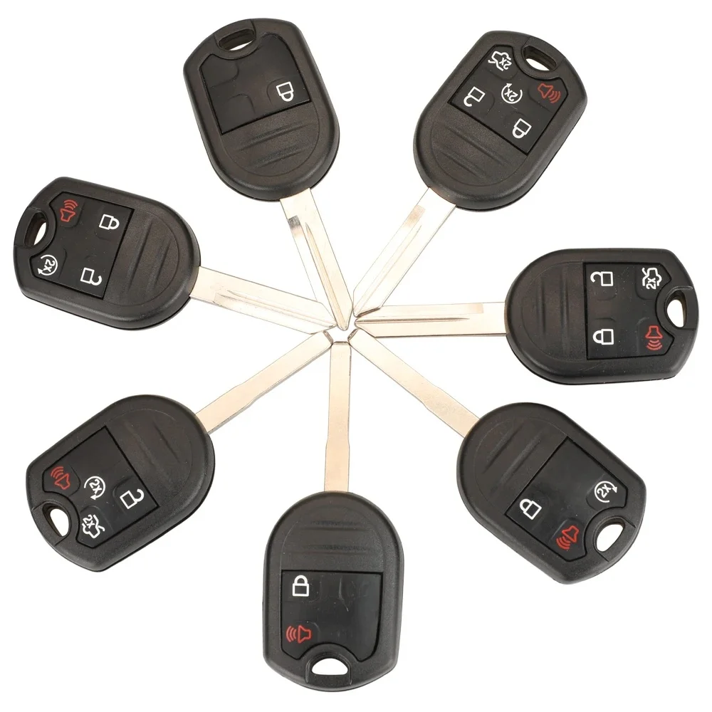 Jingyuqin 3/4/5 BTN coque de clé de voiture à distance étui pour Ford Edge Explorer Ranger expédition Mustang Escape Taurus Mazda hommage