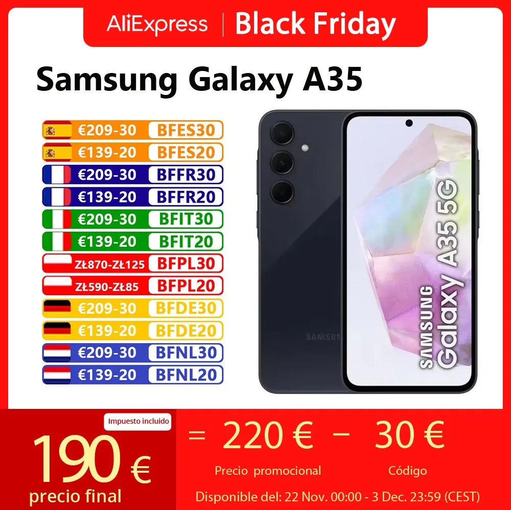 Samsung-Smartphone Galaxy A35 5G, 2024 Go, 128 Go, Exynos 256, appareil photo 50MP, écran Super