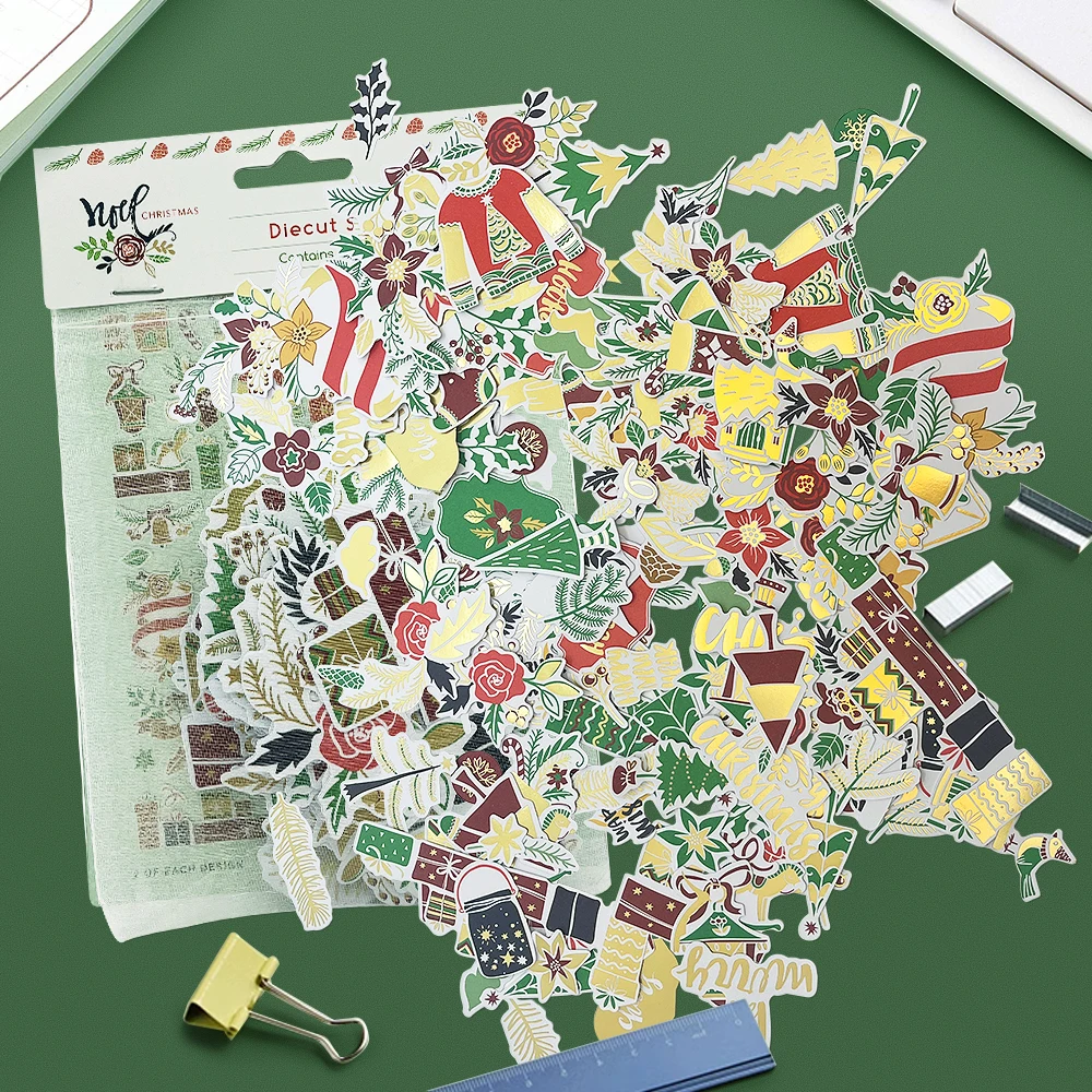 Creative Path Goldfolien-Weihnachts-Journaling-Stanzformen, Weihnachtsbaum-Scrapbooking-Stanzformen, Ephemera-Verzierungen für Bastelarbeiten – Detail 6