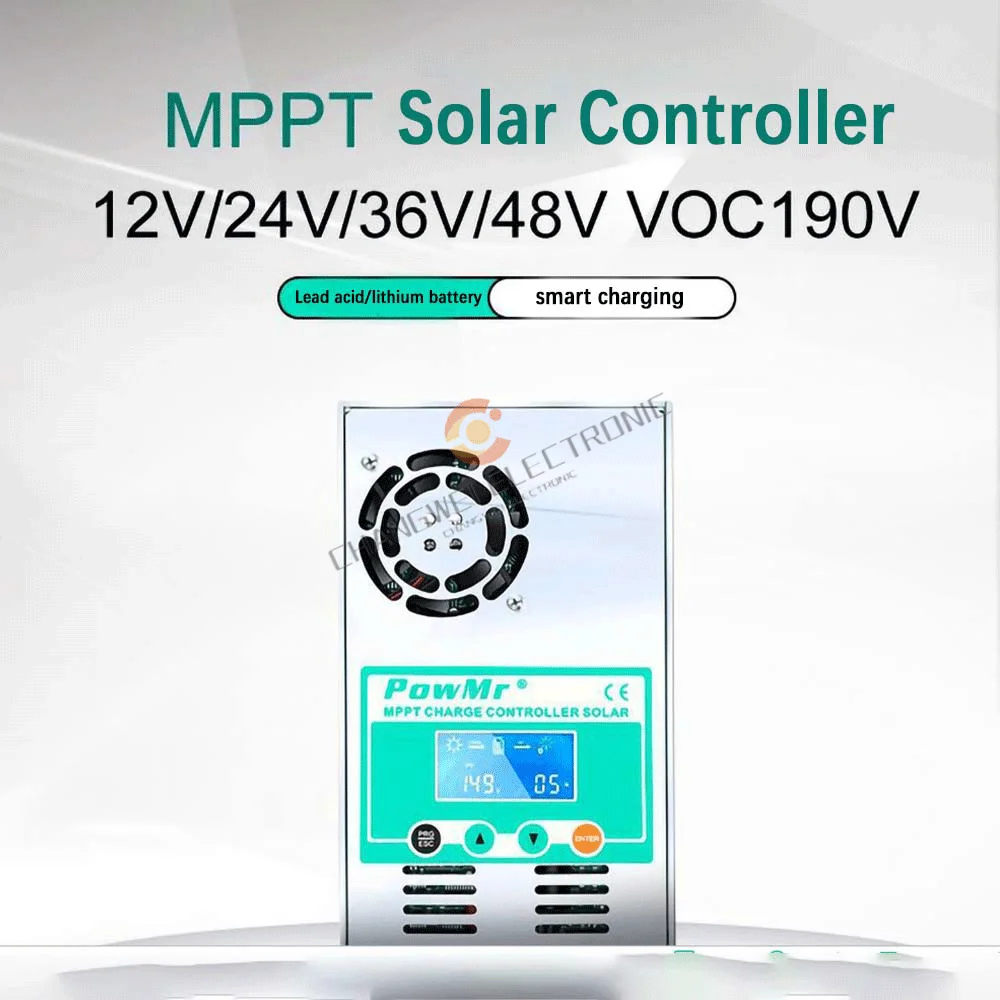 PowMr MPPT 60A Solar Charge Controller Solar Panel Regulator 12V 24V 36V 48V Auto Max PV 190VDC For Lead Acid Lithium Battery